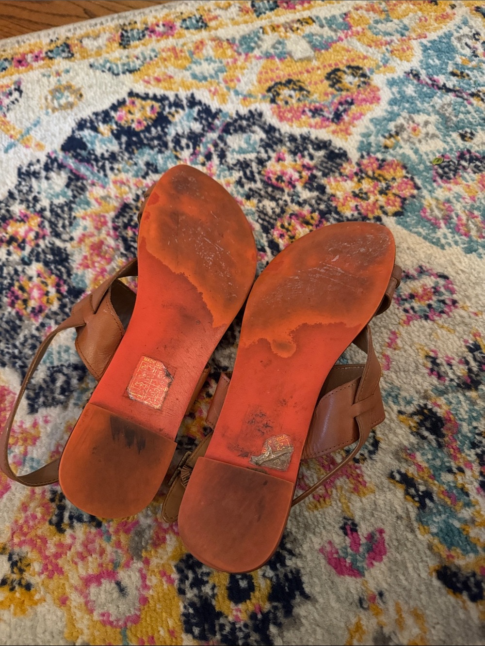 DV by Dolce Vita Tan Leather Crisscross Strap Sandals - Picture 2 of 3
